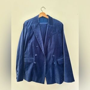 & Other Stories BLUE VELVET suit - size 4